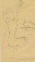 Snívajúca, obojstranná kresba II z náčrtníka