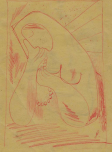 Snívajúca, obojstranná kresba II z náčrtníka